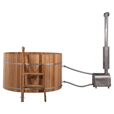 3-4 banheira de hidromassagem ateada fogo Cedar Pine Thermowood Wooden Wood vermelha exterior da pessoa com o fogão ardente de madeira externo