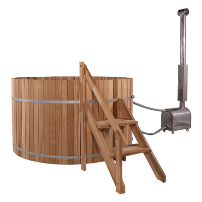 3-4 banheira de hidromassagem ateada fogo Cedar Pine Thermowood Wooden Wood vermelha exterior da pessoa com o fogão ardente de madeira externo