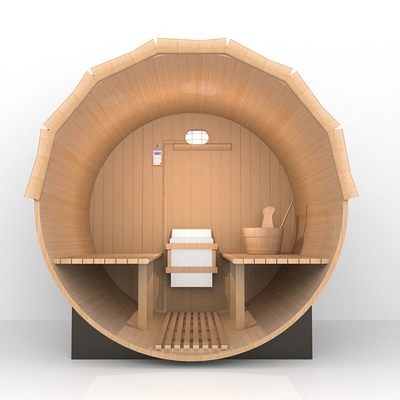 Sala tradicional de Heater Outdoor Wooden Barrel Sauna do vapor com patamar