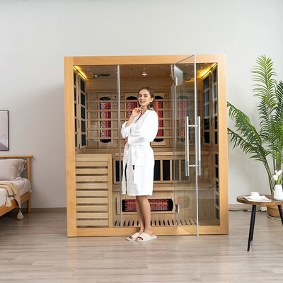 Pessoa infravermelha da sauna 4 do vapor da combinação interna da cicuta da madeira maciça