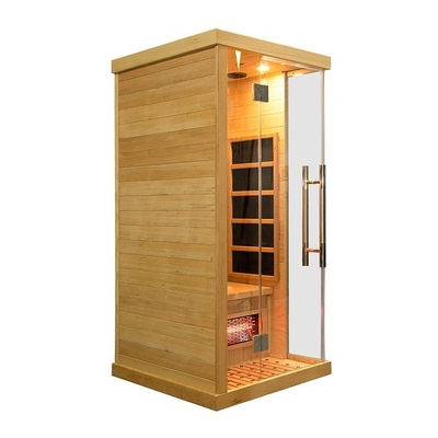 Pequeno de madeira da sauna infravermelha canadense luxuosa da casa da pessoa da cicuta 1 da madeira maciça