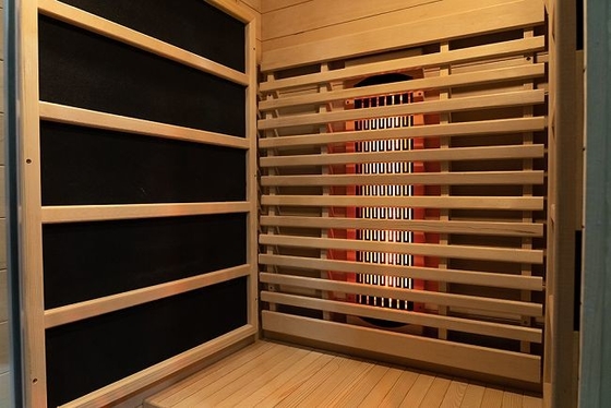 Pequeno de madeira da sauna infravermelha canadense luxuosa da casa da pessoa da cicuta 1 da madeira maciça