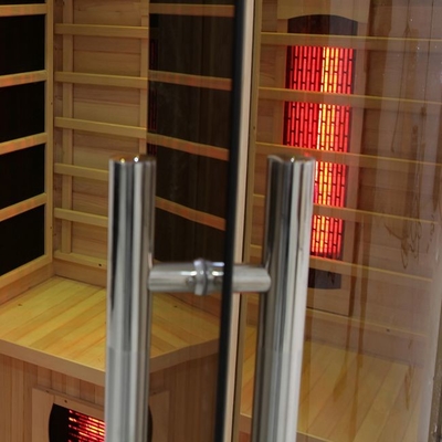 Espectro completo da madeira maciça de luxe e sauna infravermelha da pessoa do calefator 2 do carbono interna