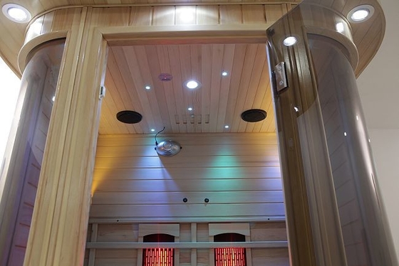 Espectro completo da madeira maciça de luxe e sauna infravermelha da pessoa do calefator 2 do carbono interna