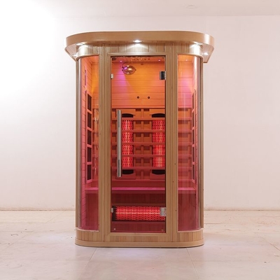 Espectro completo da madeira maciça de luxe e sauna infravermelha da pessoa do calefator 2 do carbono interna