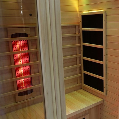 Espectro completo da madeira maciça de luxe e sauna infravermelha da pessoa do calefator 2 do carbono interna