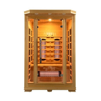 Baixo EMF da sauna infravermelha interna de madeira da pessoa 1750W 2