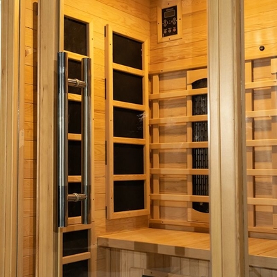 Baixo EMF da sauna infravermelha interna de madeira da pessoa 1750W 2
