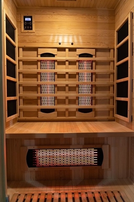 Baixo EMF da sauna infravermelha interna de madeira da pessoa 1750W 2