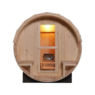 Sauna exterior do tambor do grande vapor tradicional da madeira maciça com o fogão 6KW