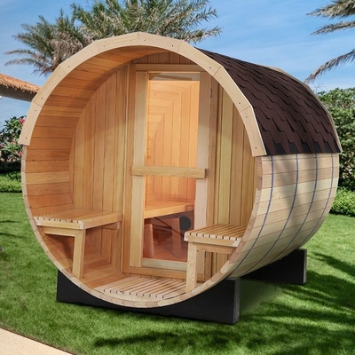 Sauna exterior do tambor do grande vapor tradicional da madeira maciça com o fogão 6KW
