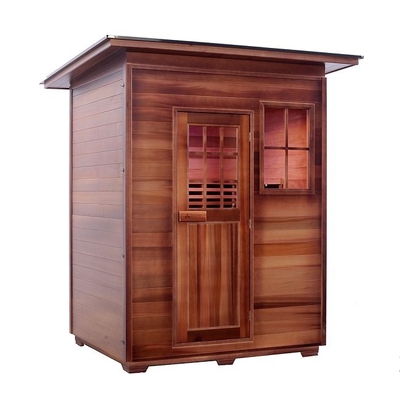 ODM exterior vermelho canadense da sauna de Cedar Carbon Heater Far Infrared da madeira maciça