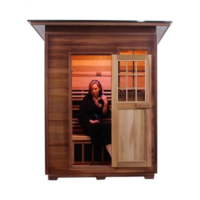 ODM exterior vermelho canadense da sauna de Cedar Carbon Heater Far Infrared da madeira maciça