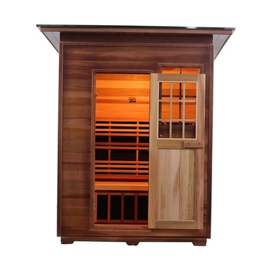 ODM exterior vermelho canadense da sauna de Cedar Carbon Heater Far Infrared da madeira maciça