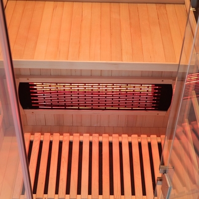 Sauna infravermelha distante de vidro moderada transparente 0°C - variação da temperatura 65°C de funcionamento