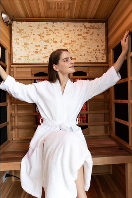 O luxo do fornecedor da fábrica relaxa a sala infravermelha distante de madeira da sauna para a pessoa 2