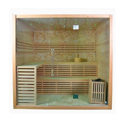 Madeira Maciça Canadense Hemlock Sauna Vapor Seca Sala 4 Pessoas Uso Interno