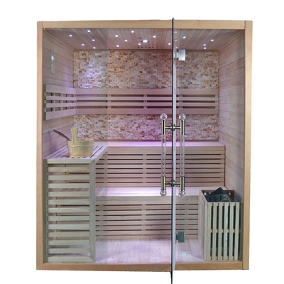 Madeira Maciça Canadense Hemlock Sauna Vapor Seca Sala 4 Pessoas Uso Interno