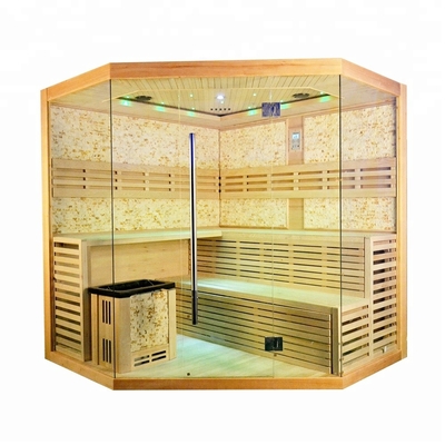 Sala de sauna a vapor de ozônio com 7 lâmpadas de terapia de cores com painel de controle com tela sensível ao toque