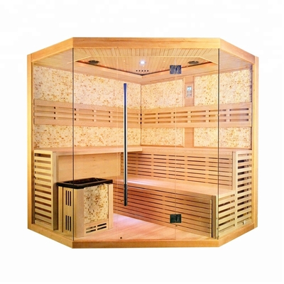 Sala de sauna a vapor de ozônio com 7 lâmpadas de terapia de cores com painel de controle com tela sensível ao toque
