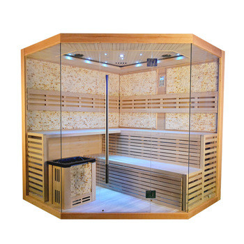Sauna a vapor tradicional de luxo para 5 a 8 pessoas com aquecedor de fogão de 6 kw