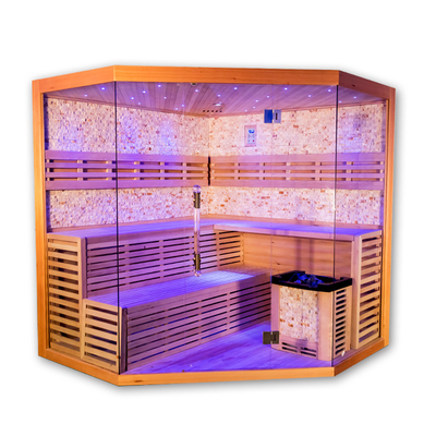 Sauna a vapor tradicional de luxo para 5 a 8 pessoas com aquecedor de fogão de 6 kw
