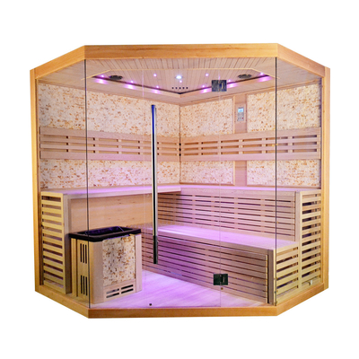 Sauna a vapor tradicional de luxo para 5 a 8 pessoas com aquecedor de fogão de 6 kw