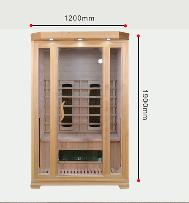 Sala de Sauna Infravermelha para Casa Cor de Madeira Interna Colorida para 2 Pessoas Tamanho 1750 W