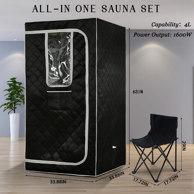 110-120V AC 60Hz Sauna de vapor portátil com janelas transparentes e pano à prova d'água