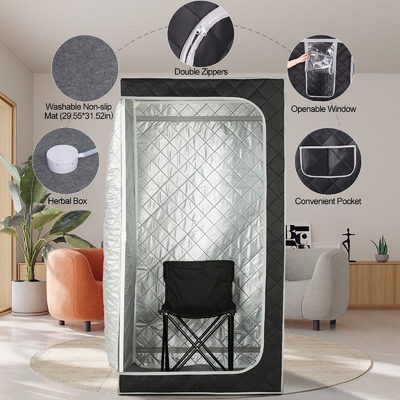 110-120V AC 60Hz Sauna de vapor portátil com janelas transparentes e pano à prova d'água