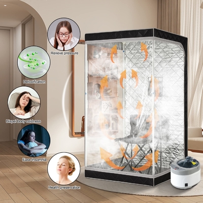 Sauna a vapor portátil com janelas transparentes Economia de tempo para salão de ginástica ou sauna
