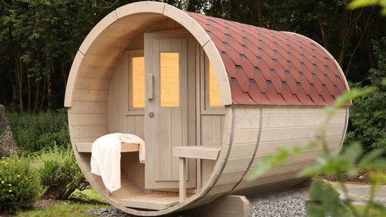 Sauna de barril exterior de madeira maciça hemlock cedro Sauna de vapor úmido Sala de sauna tradicional