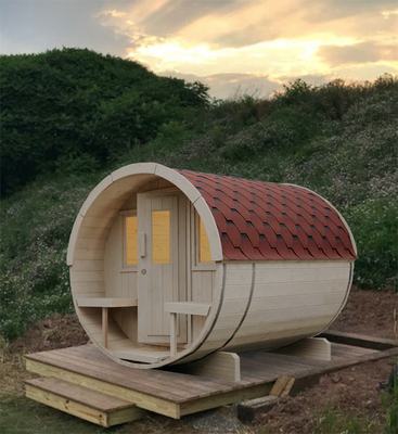 Sauna de barril exterior de madeira maciça hemlock cedro Sauna de vapor úmido Sala de sauna tradicional