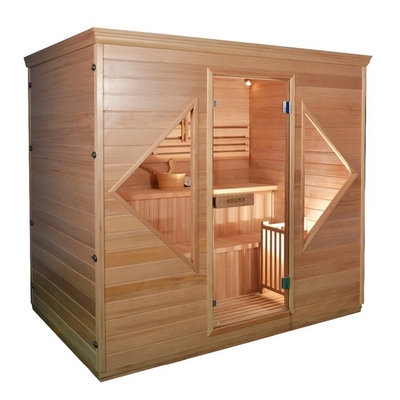 Portão de madeira Porta de madeira Sauna de vapor tradicional para 4 pessoas em ambientes internos