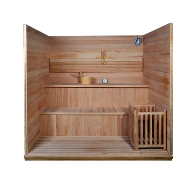 Portão de madeira Porta de madeira Sauna de vapor tradicional para 4 pessoas em ambientes internos