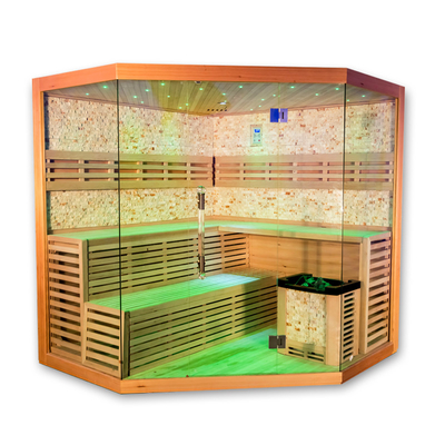 Sala de Sauna Tradicional em Casa de Luxo para 5 - 6 Pessoas Sala de Sauna de Vapor de Sal do Himalaia