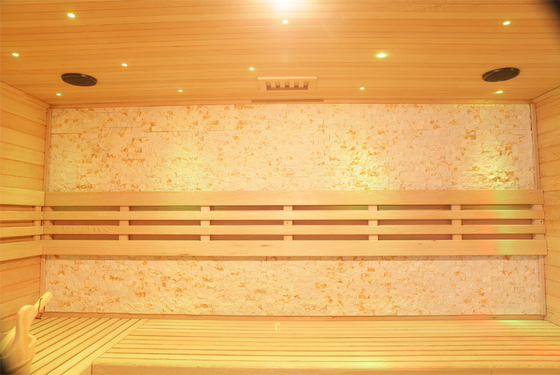 Sala de Sauna tradicional com fogão a vapor Premium Hemlock Sauna interior seca com vapor