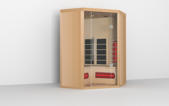 Sauna de vapor de madeira de interior de canto infravermelho Sala de sauna hemlock material de cedro vermelho