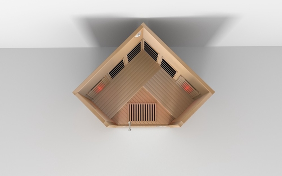Sauna de vapor de madeira de interior de canto infravermelho Sala de sauna hemlock material de cedro vermelho