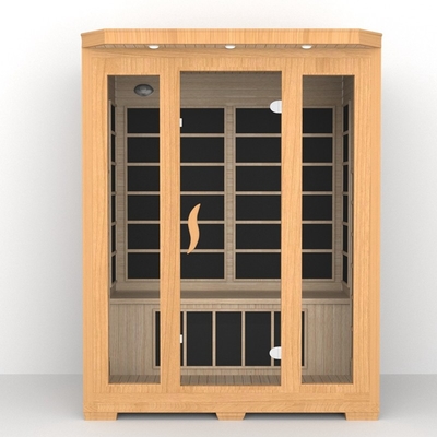 Casa de luxo interior 3 pessoas Sauna infravermelha de espectro completo Sala para spa