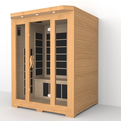 Casa de luxo interior 3 pessoas Sauna infravermelha de espectro completo Sala para spa