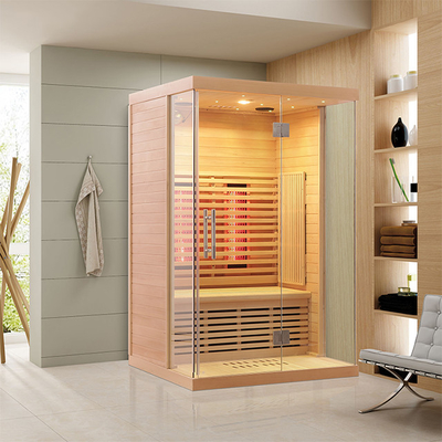 Caldeira de fibra de carbono Hemlock Sauna de infravermelho distante Sauna de 2 pessoas