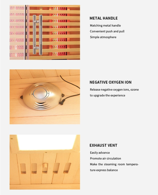Caldeira de fibra de carbono Hemlock Sauna de infravermelho distante Sauna de 2 pessoas