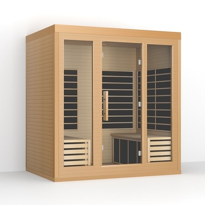 ODM OEM Madeira Sólida Sala de Sauna Far Infrared Grande Para 4 Pessoas
