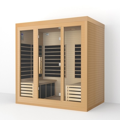 ODM OEM Madeira Sólida Sala de Sauna Far Infrared Grande Para 4 Pessoas