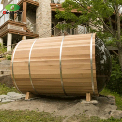 Sauna panorâmica de barril de vidro de madeira para uso doméstico Sauna de vapor Sala