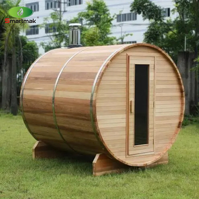 Sauna de barril de madeira de cedro de vapor ao ar livre Usada no jardim, pátio e floresta