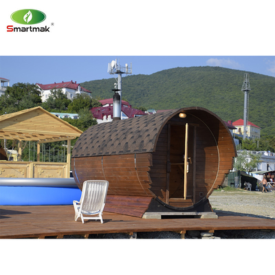Sauna de barril de madeira de cedro de vapor ao ar livre Usada no jardim, pátio e floresta
