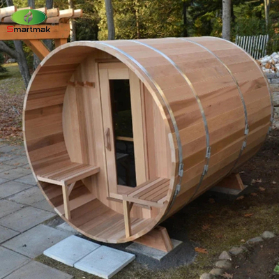 Sauna de barril de madeira exterior Sauna de madeira maciça para uso no jardim