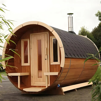 Sauna de madeira de vapor seco Sauna de sala de saúde Saunas de vapor de barril de banho de madeira
